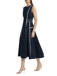 Sloane Embroidered Eyelet Midi-Dress