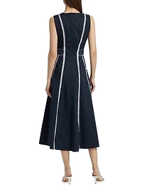 Sloane Embroidered Eyelet Midi-Dress