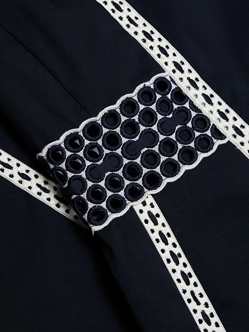 Sloane Embroidered Eyelet Midi-Dress