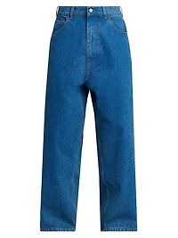 Patch Logo Wide-Leg Jeans