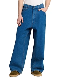 Patch Logo Wide-Leg Jeans
