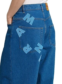 Patch Logo Wide-Leg Jeans