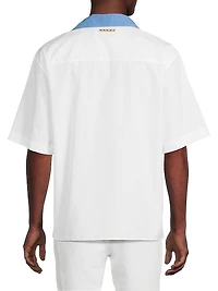 Vertical Stripe Poplin Bowling Shirt
