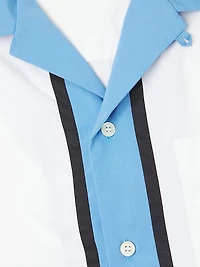 Vertical Stripe Poplin Bowling Shirt