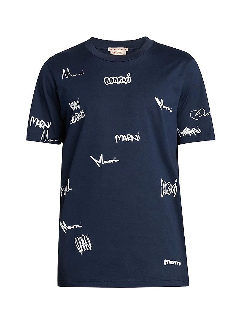 Multi Logo Graphic Crewneck T-Shirt
