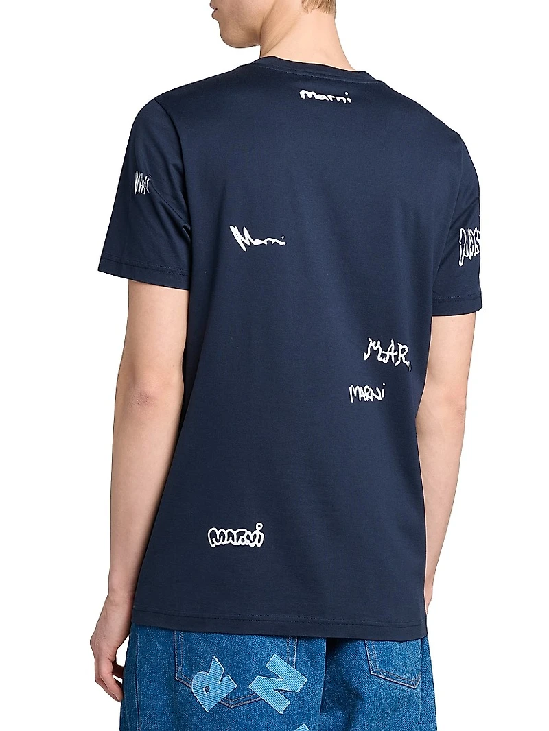 Multi Logo Graphic Crewneck T-Shirt