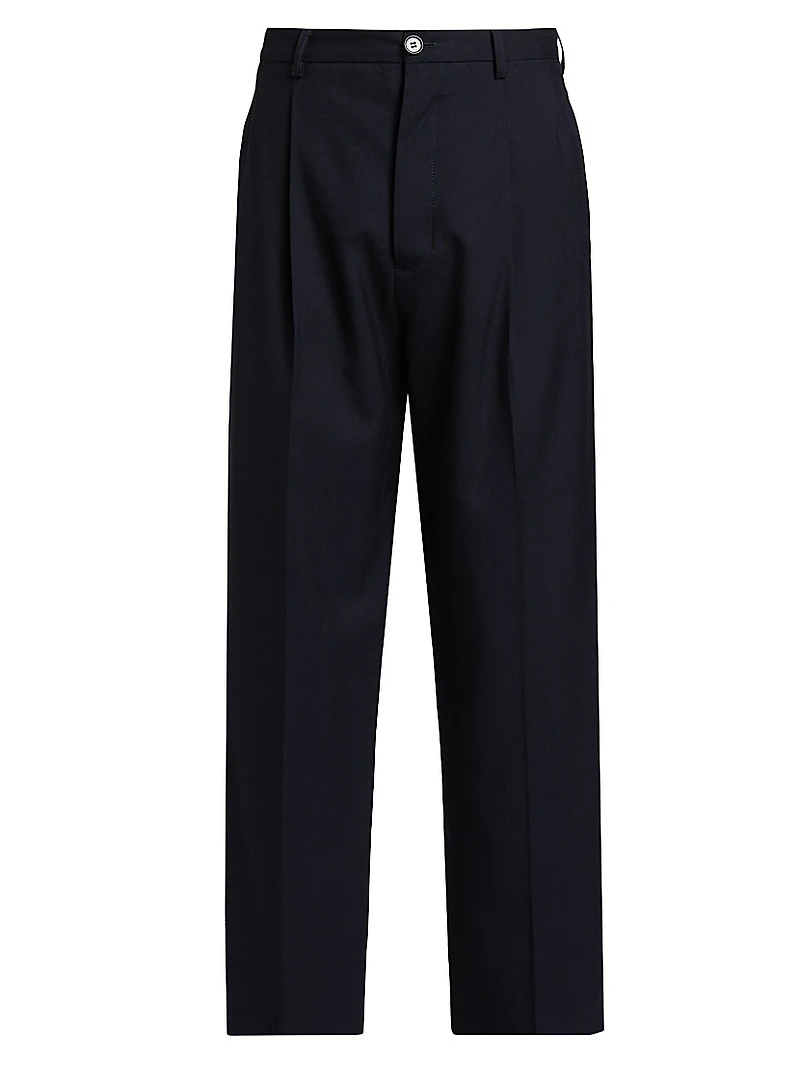 Pleated Tropical Wool Pants