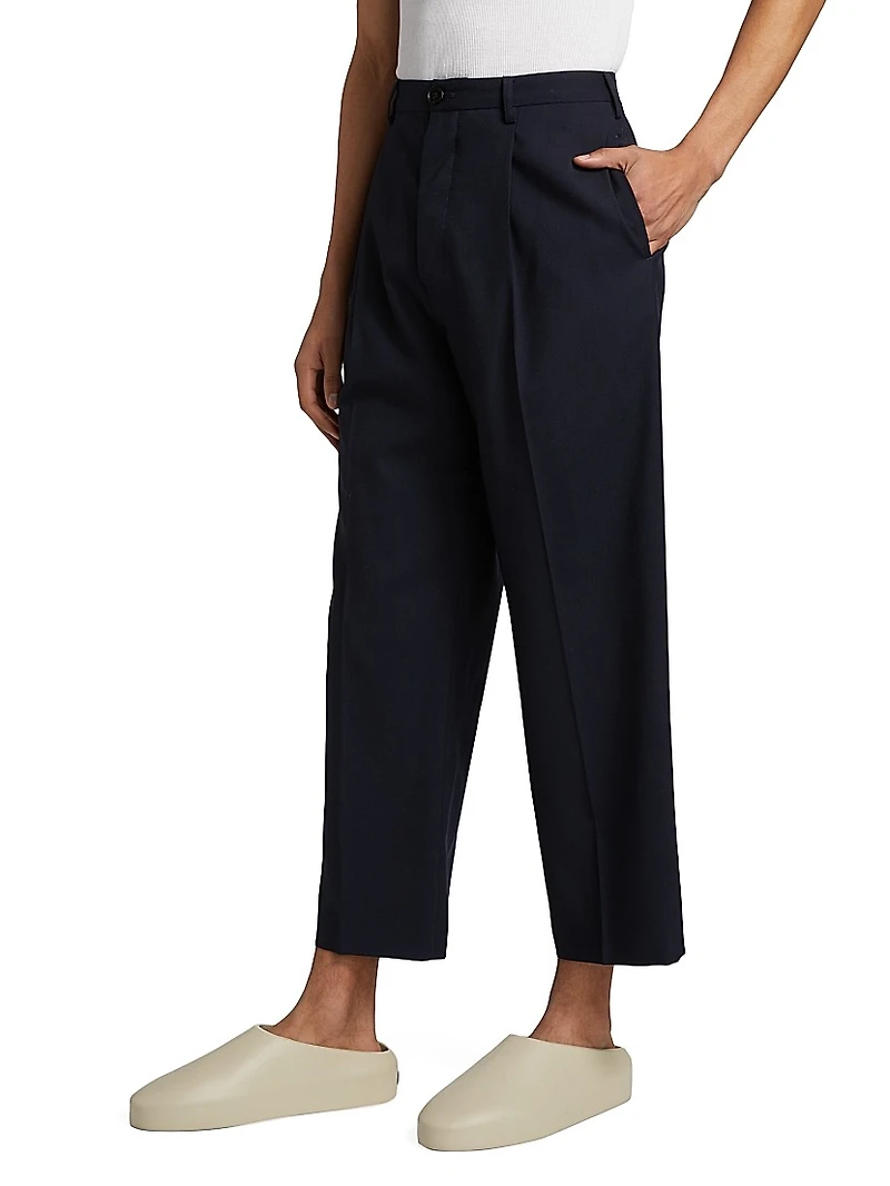 Pleated Tropical Wool Pants