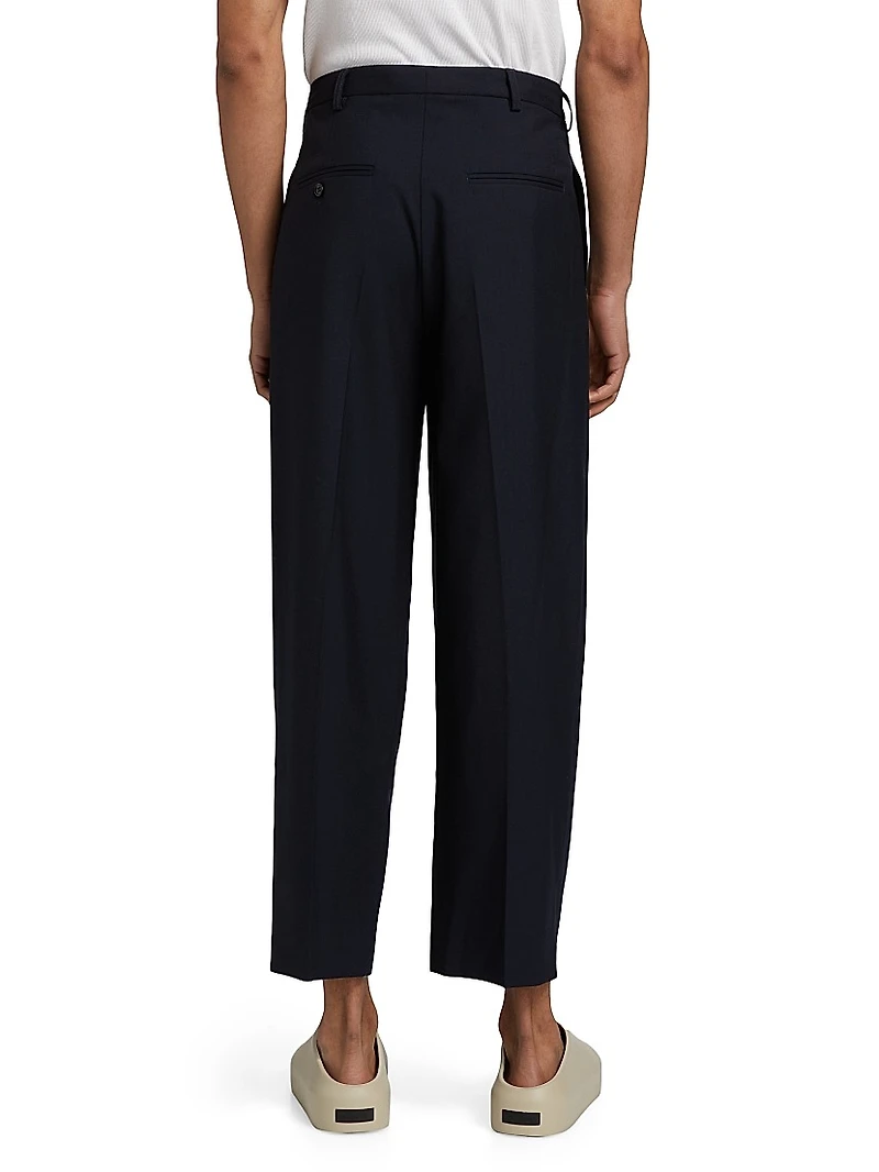 Pleated Tropical Wool Pants