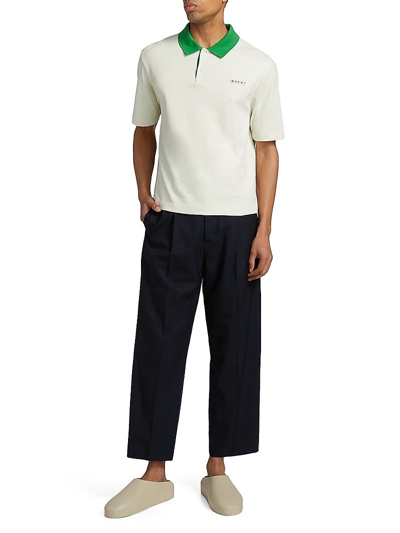 Pleated Tropical Wool Pants