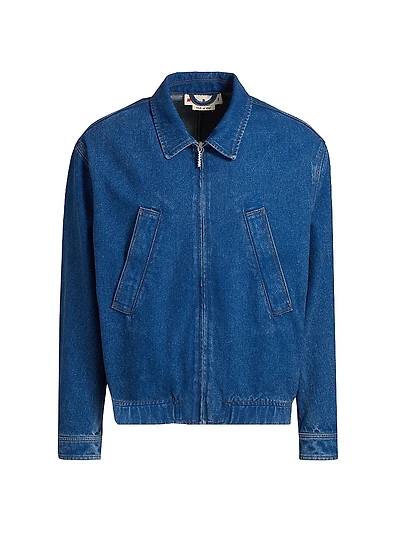 Patch Logo Denim Bomber Jacket
