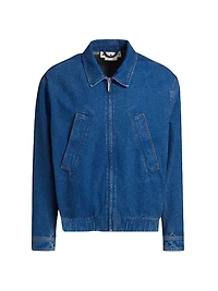 Patch Logo Denim Bomber Jacket