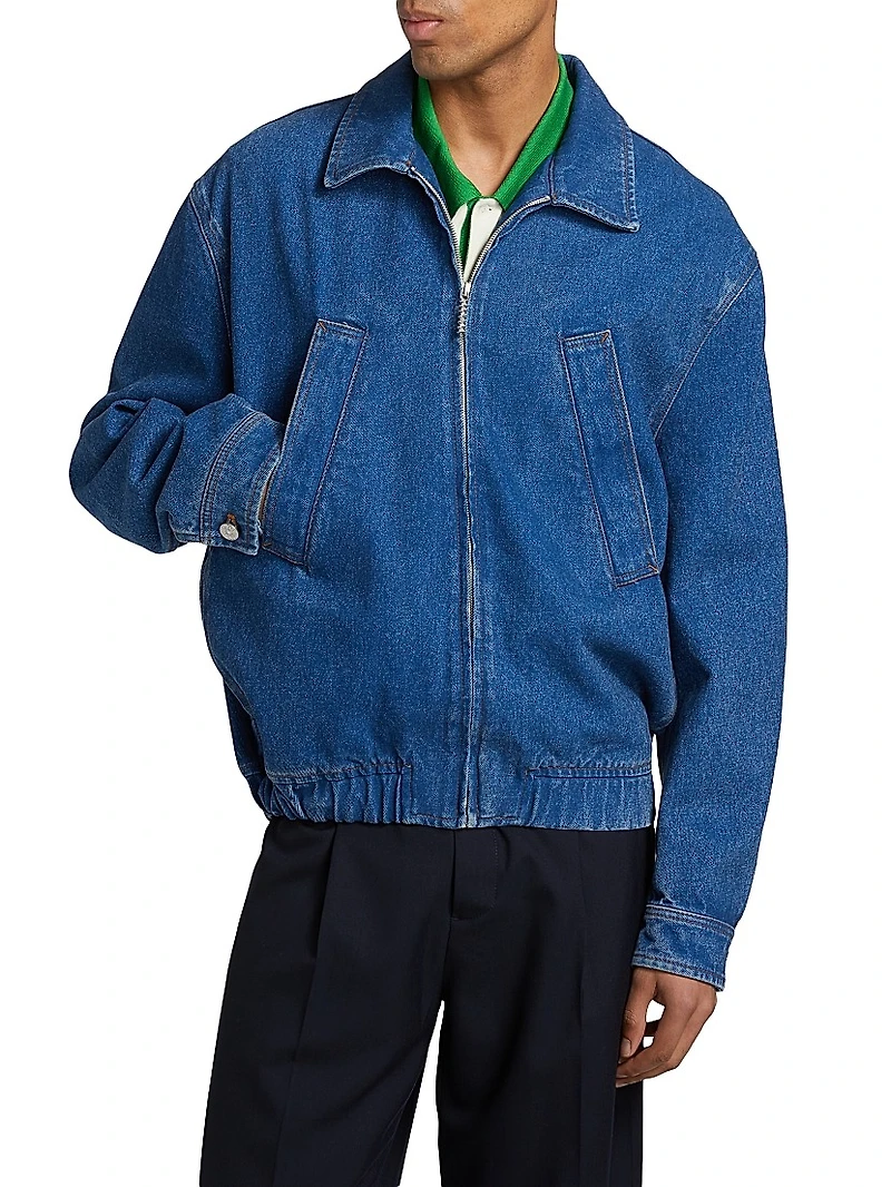 Patch Logo Denim Bomber Jacket
