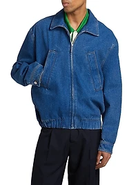 Patch Logo Denim Bomber Jacket