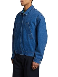 Patch Logo Denim Bomber Jacket