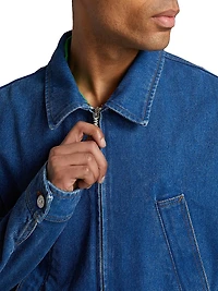 Patch Logo Denim Bomber Jacket