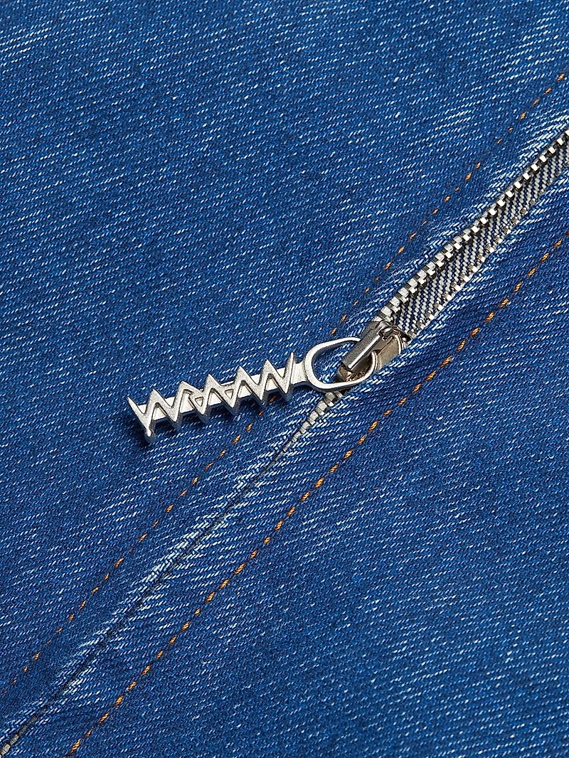 Patch Logo Denim Bomber Jacket