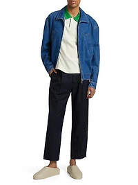 Patch Logo Denim Bomber Jacket