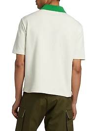 Contrast Collar Compact Piqué Polo Shirt