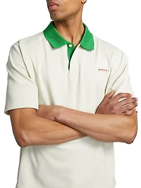 Contrast Collar Compact Piqué Polo Shirt
