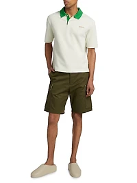 Contrast Collar Compact Piqué Polo Shirt