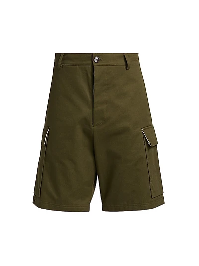 Cotton Gabardine Cargo Shorts