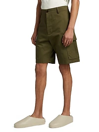 Cotton Gabardine Cargo Shorts