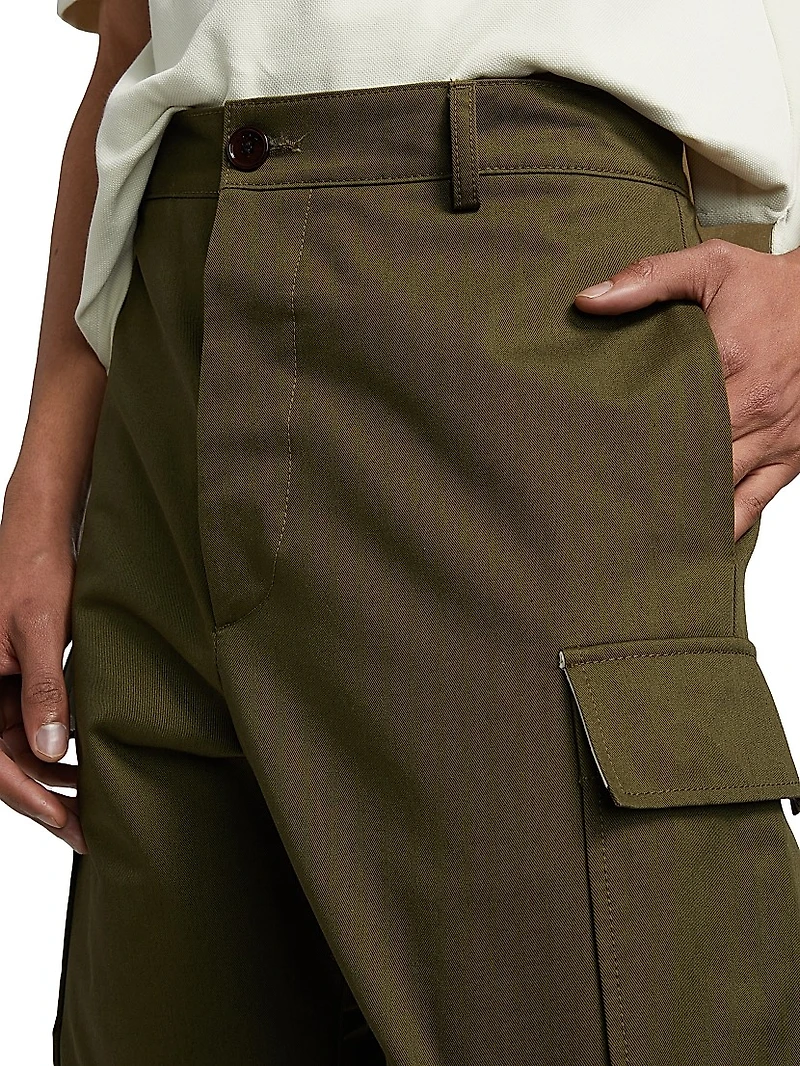 Cotton Gabardine Cargo Shorts