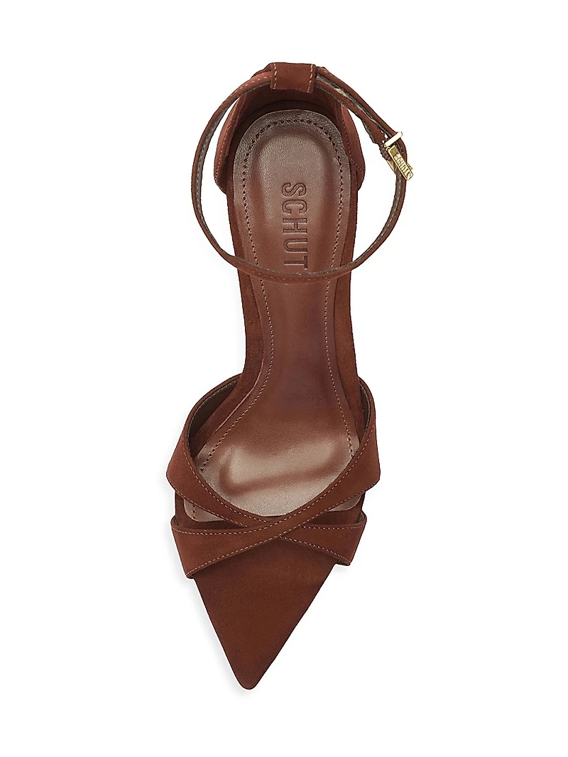 Hilda Leaf 100MM Suede Stiletto Sandals