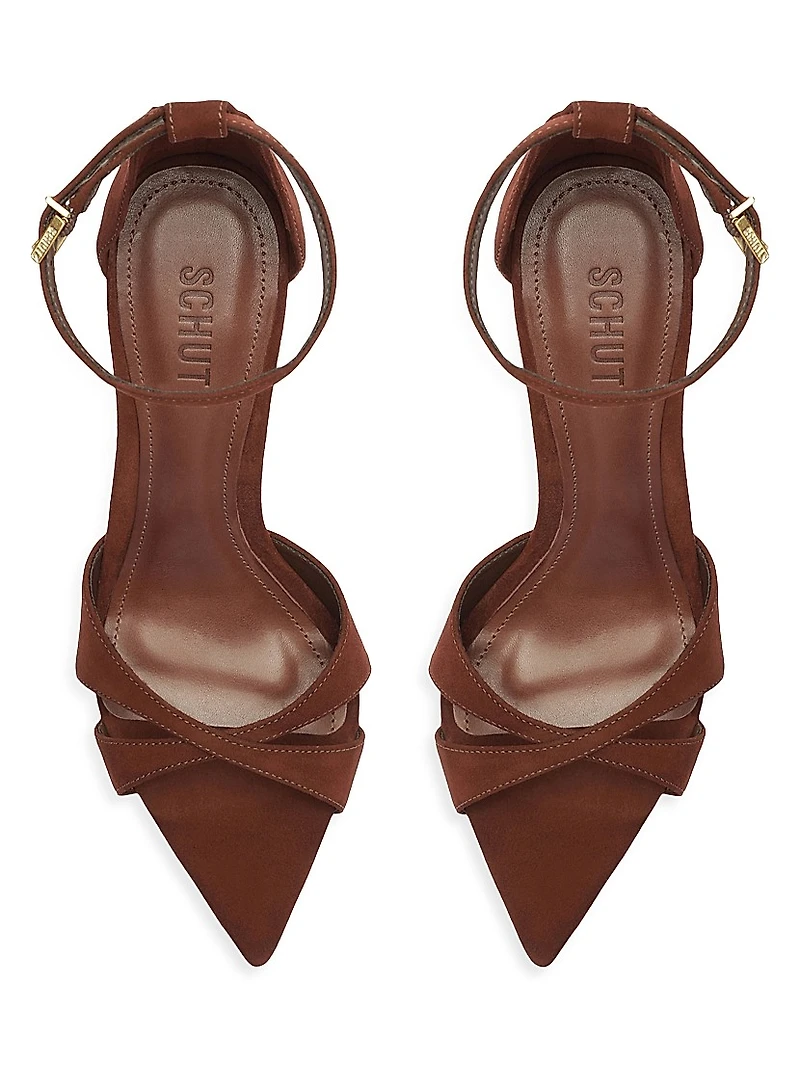 Hilda Leaf 100MM Suede Stiletto Sandals