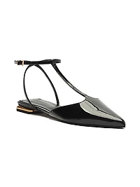 Allure Patent Leather T-Strap Flat Sandals