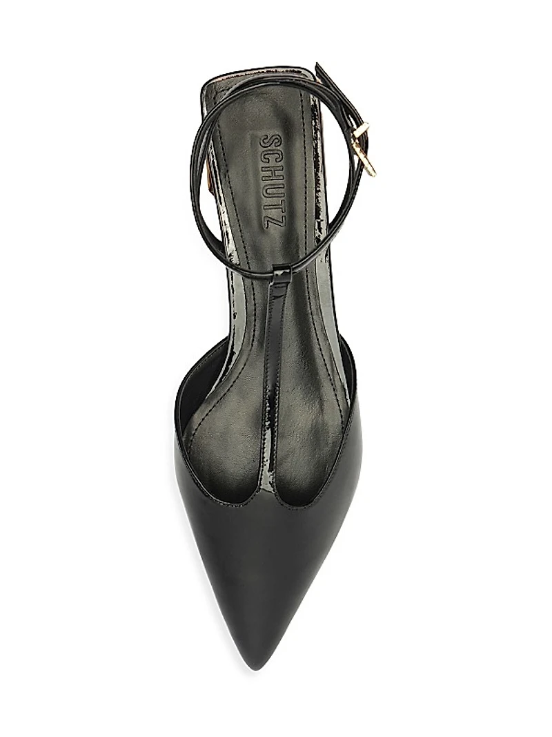 Allure Patent Leather T-Strap Flat Sandals