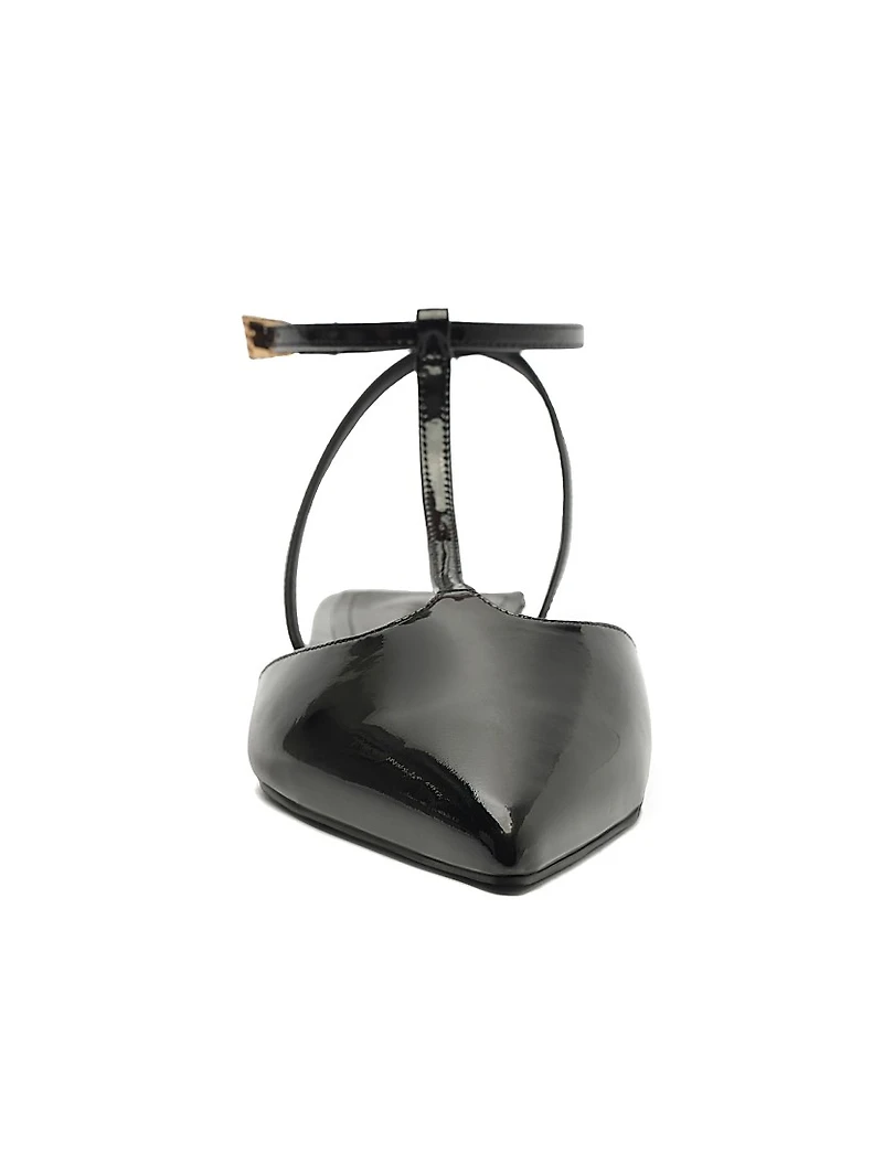 Allure Patent Leather T-Strap Flat Sandals