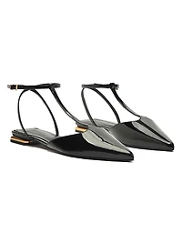 Allure Patent Leather T-Strap Flat Sandals