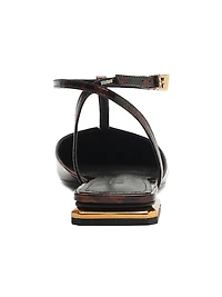 Allure Tortoiseshell Patent Leather T-Strap Flat Sandals