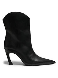Maryann 90MM Leather Curved Stiletto Booties