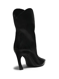 Maryann 90MM Leather Curved Stiletto Booties
