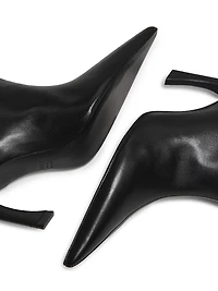 Maryann 90MM Leather Curved Stiletto Booties