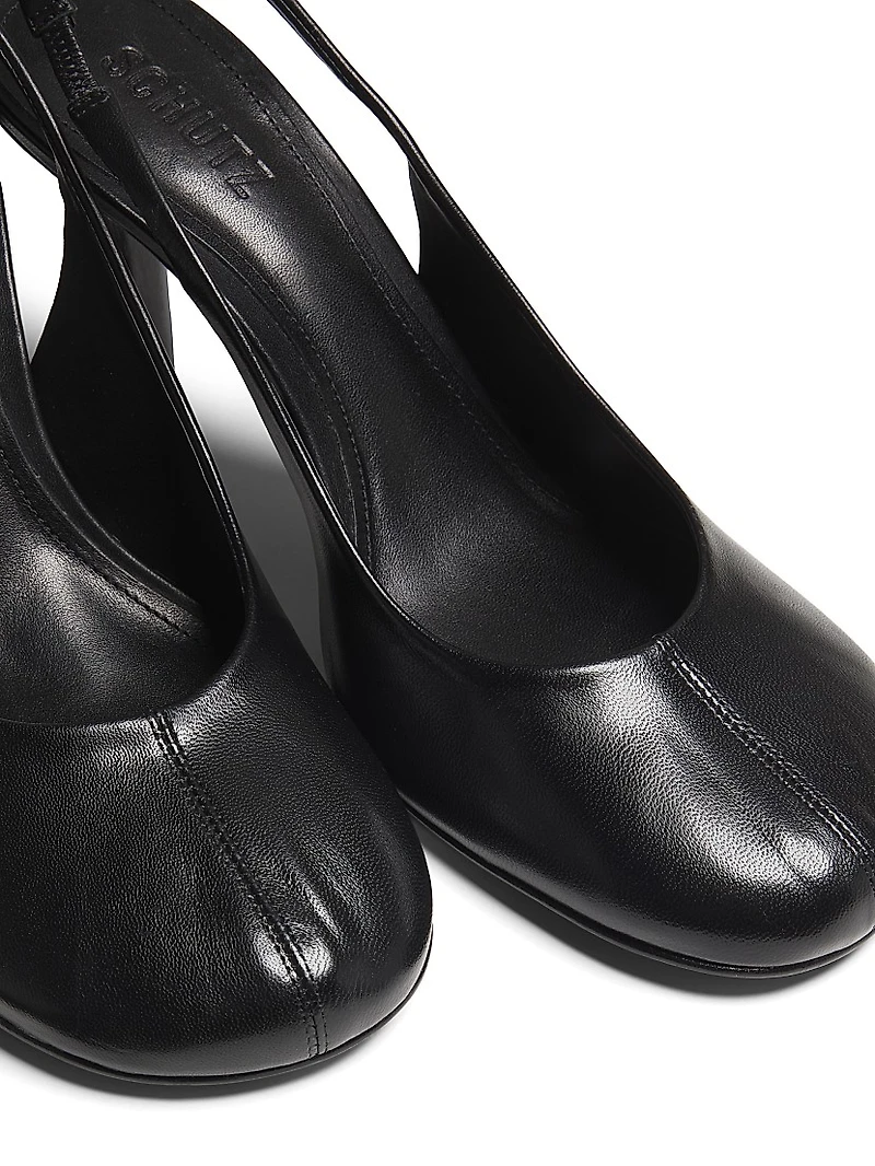 Brigitte Sling 95MM Leather Slingback Pumps