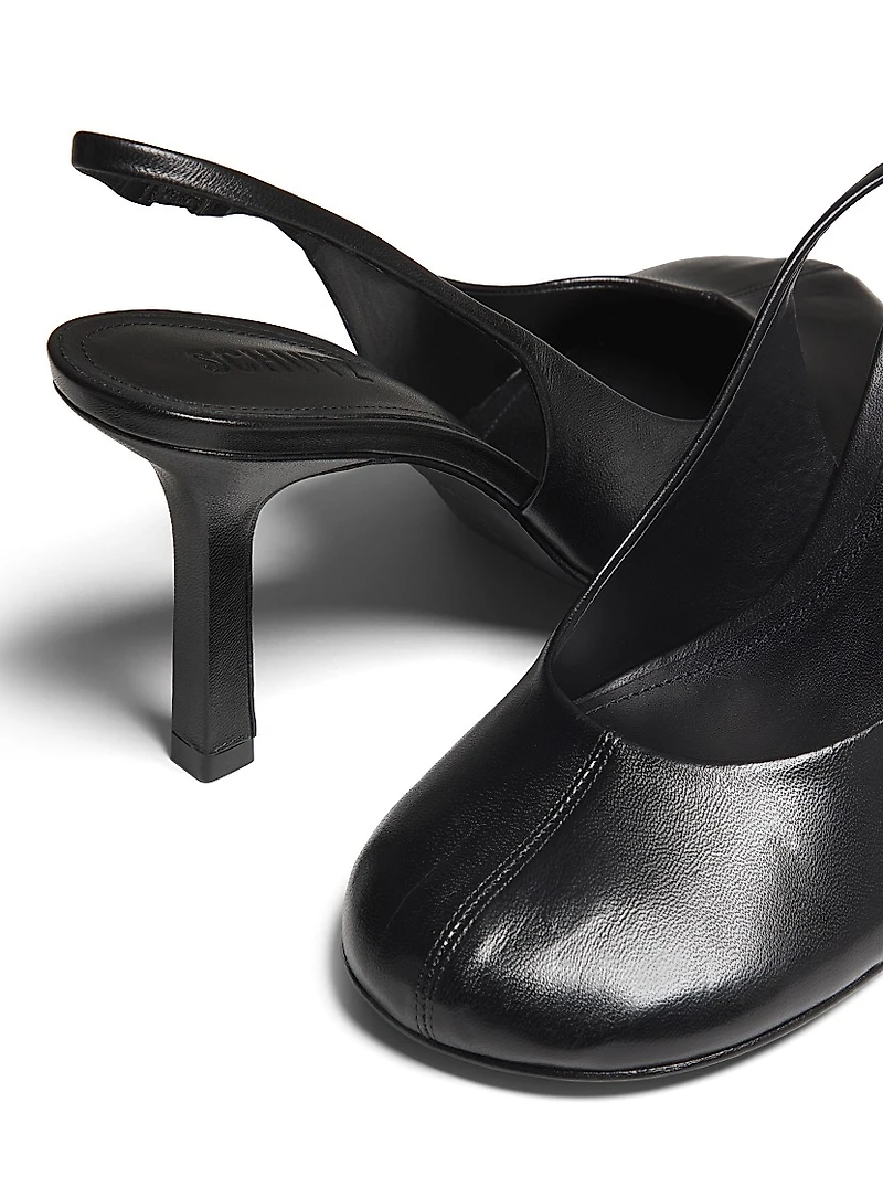 Brigitte Sling 95MM Leather Slingback Pumps