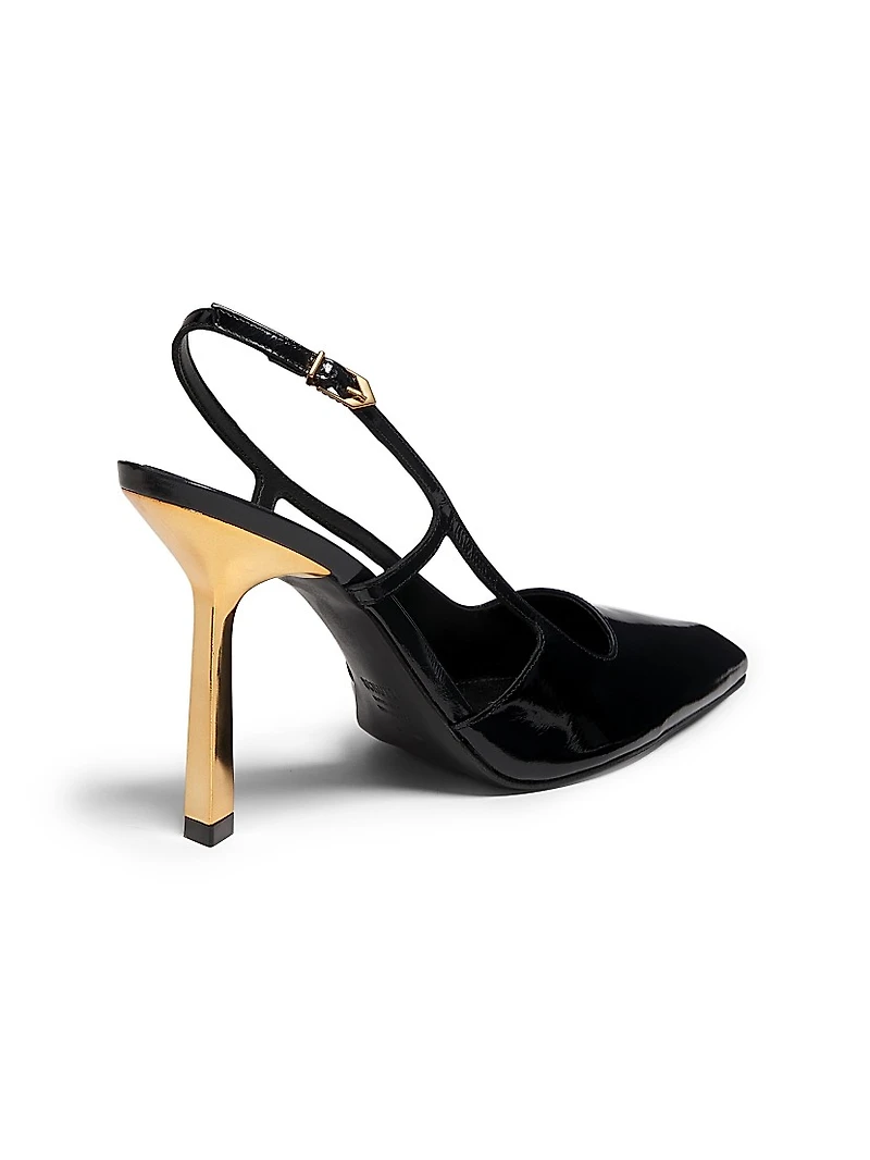 Sophia 100MM Patent Leather Slingback Pumps