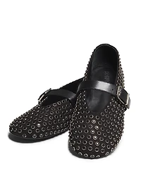 Eiza Shine Studded Nubuck Ballet Flats