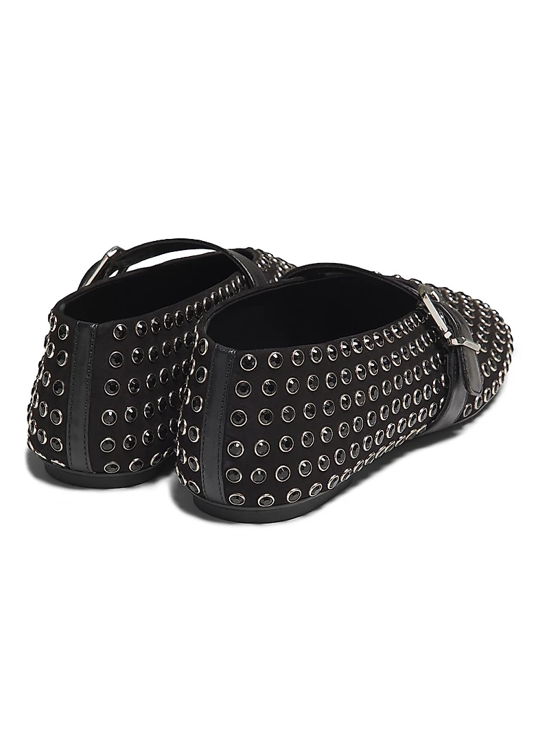 Eiza Shine Studded Nubuck Ballet Flats