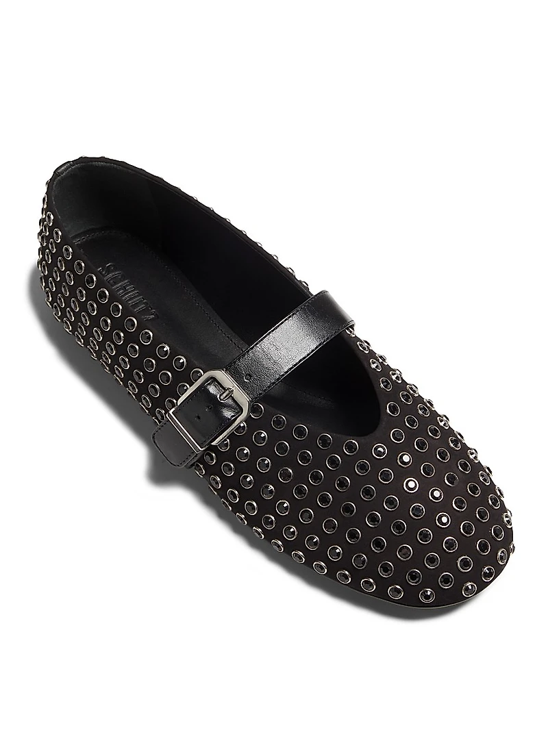 Eiza Shine Studded Nubuck Ballet Flats