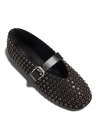 Eiza Shine Studded Nubuck Ballet Flats