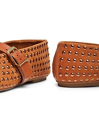 Eiza Shine Studded & Suede Ballet Flats