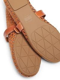 Eiza Shine Studded & Suede Ballet Flats