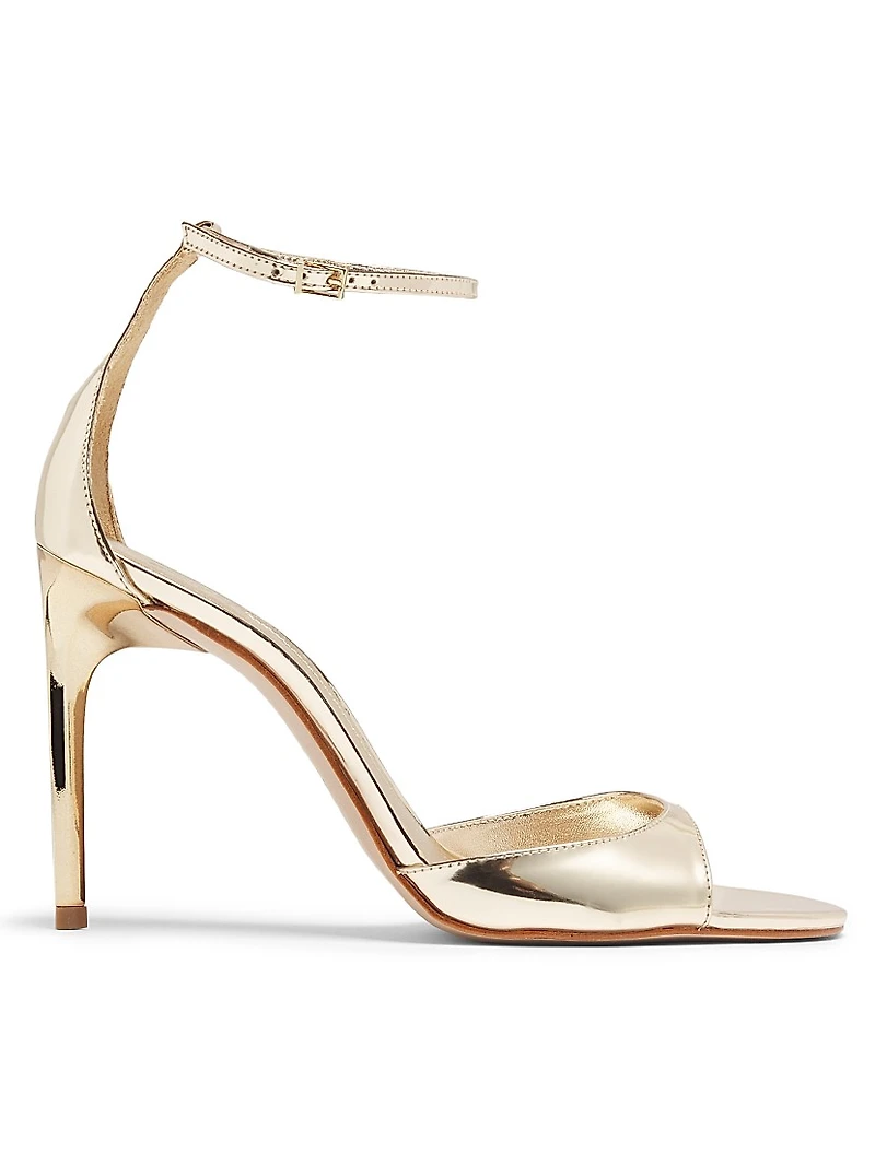 Scarlett 100MM Metallic Leather Stiletto Sandals