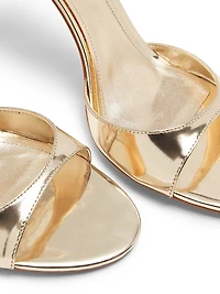 Scarlett 100MM Metallic Leather Stiletto Sandals