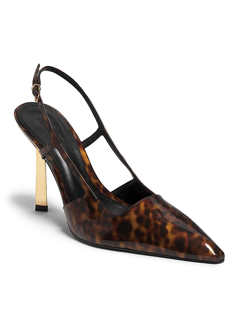 Sophia 100MM Printed Patent Leather Pumps